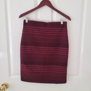 New York & Company Women Skirt Small Maroon Stretch Comfort Office Career Formal